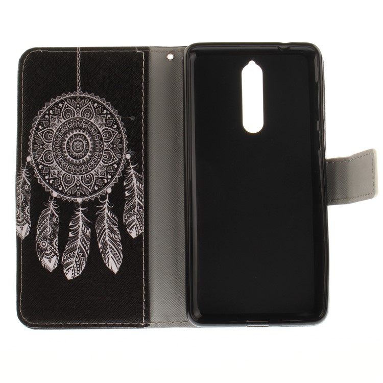 Patterned Leather Card Slots Flip Shell for Nokia 8 - Tribal Dreamcatcher-10