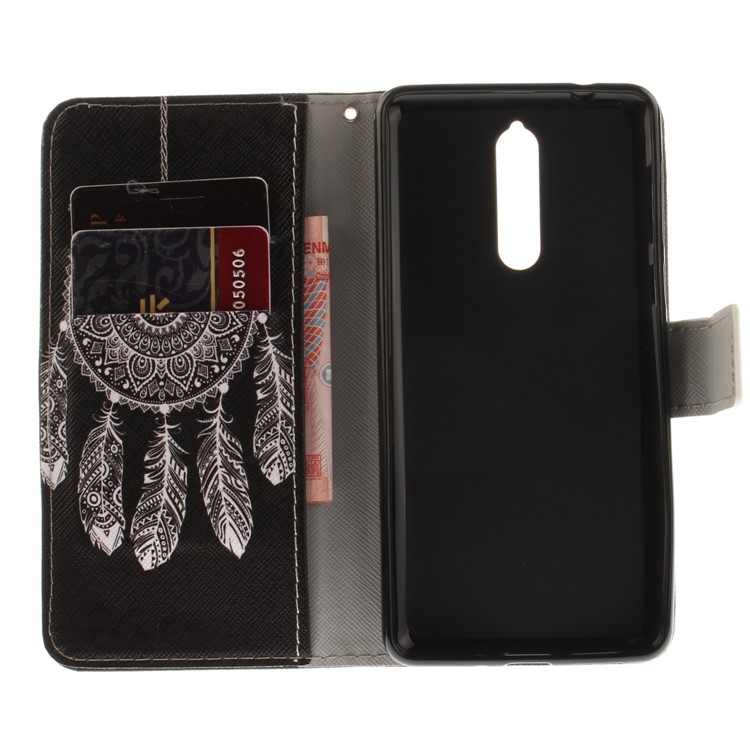 Patterned Leather Card Slots Flip Shell for Nokia 8 - Tribal Dreamcatcher-9