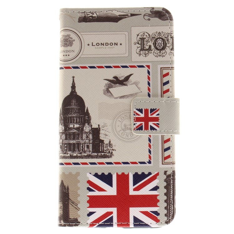Pattern Printing Wallet Stand Leather Protective Mobile Phone Casing with Magnet for Nokia 8 - London-2