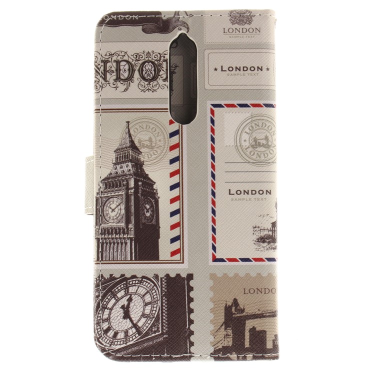 Pattern Printing Wallet Stand Leather Protective Mobile Phone Casing with Magnet for Nokia 8 - London-3