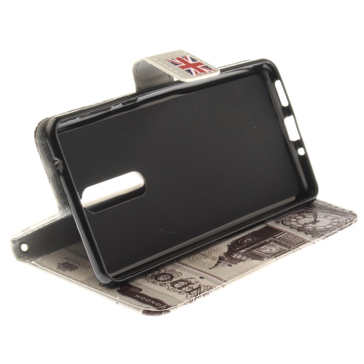 Pattern Printing Wallet Stand Leather Protective Mobile Phone Casing with Magnet for Nokia 8 - London-6