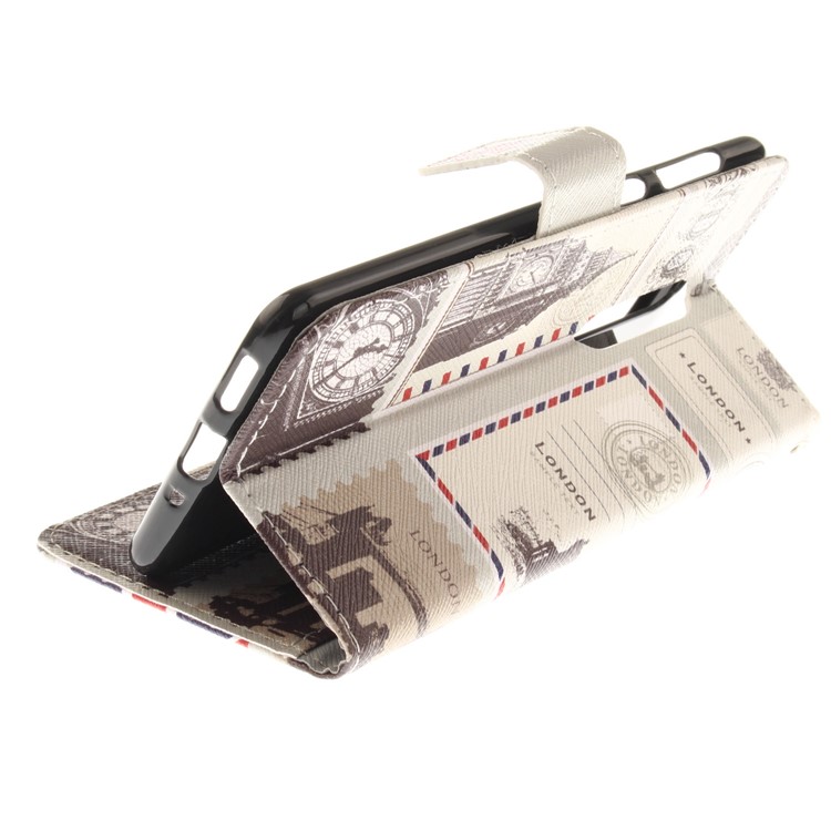 Pattern Printing Wallet Stand Leather Protective Mobile Phone Casing with Magnet for Nokia 8 - London-7