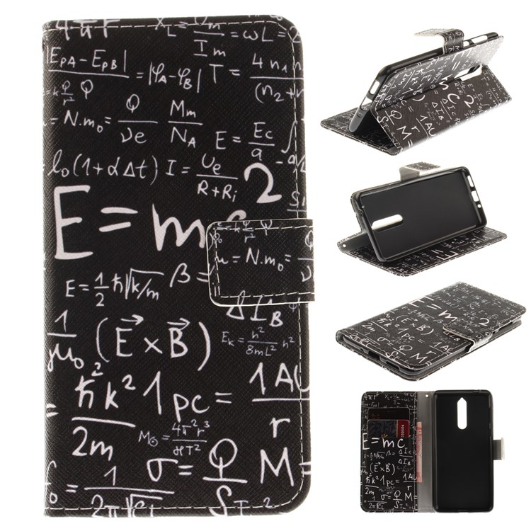 Pattern Printing Wallet Magnetic Leather Case with Stand for Nokia 8 - Formula-1
