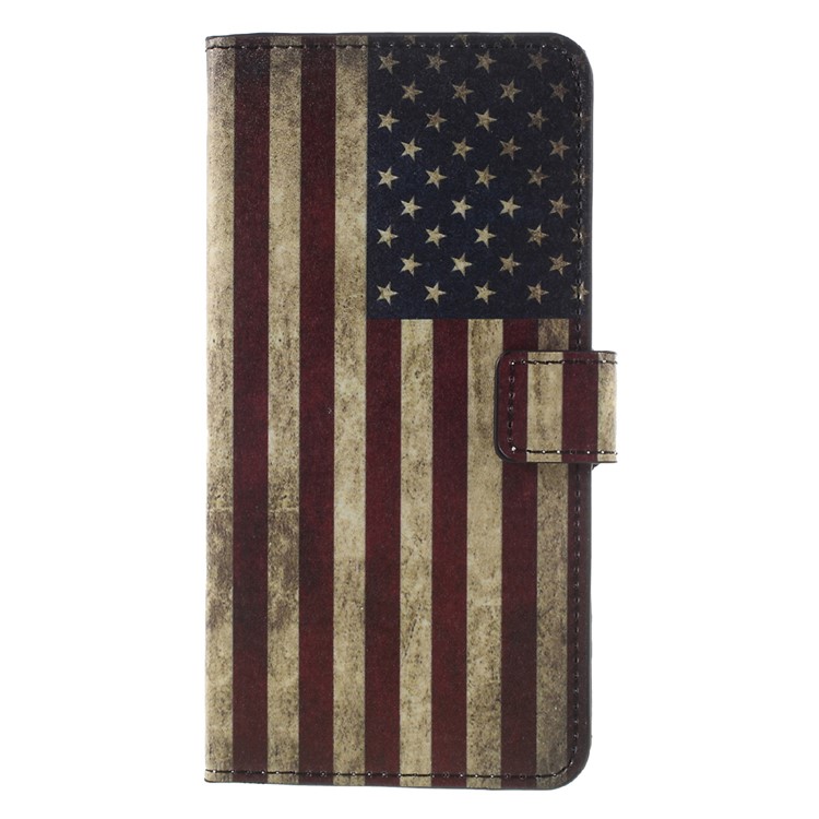Pattern Printing PU Leather Magnetic Wallet Stand Protective Phone Case for Nokia 8 - Flag of America-1