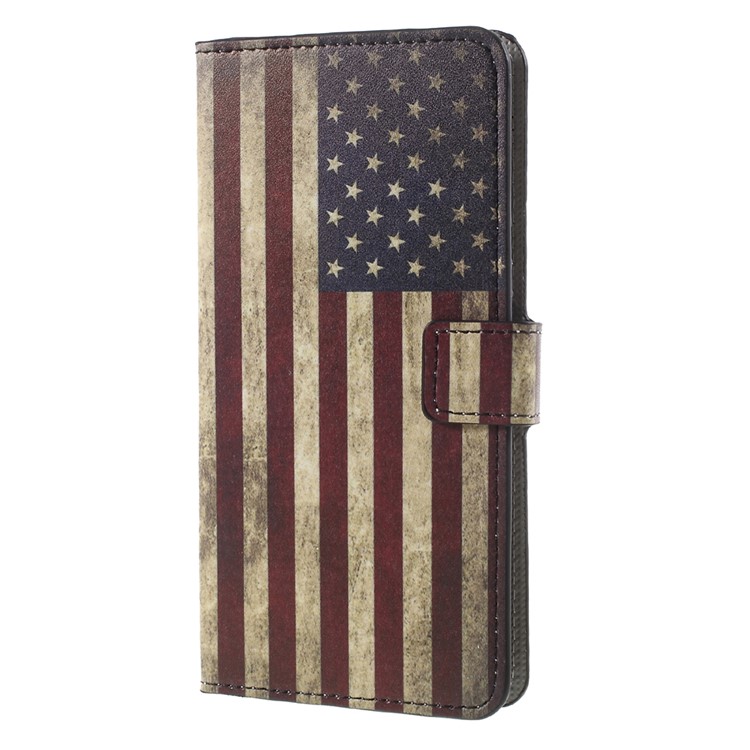 Pattern Printing PU Leather Magnetic Wallet Stand Protective Phone Case for Nokia 8 - Flag of America-3
