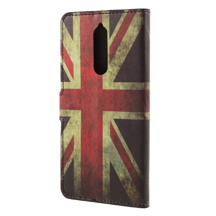 Pattern Printing PU Leather Magnetic Wallet Stand Protective Phone Cover for Nokia 8 - Flag of British-2