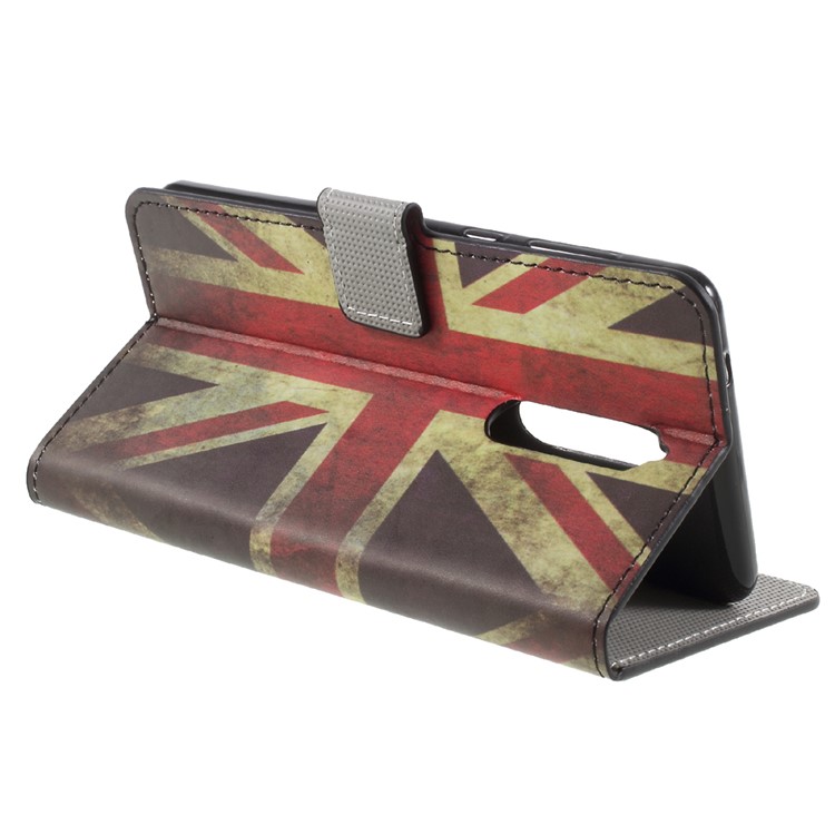 Pattern Printing PU Leather Magnetic Wallet Stand Protective Phone Cover for Nokia 8 - Flag of British-5