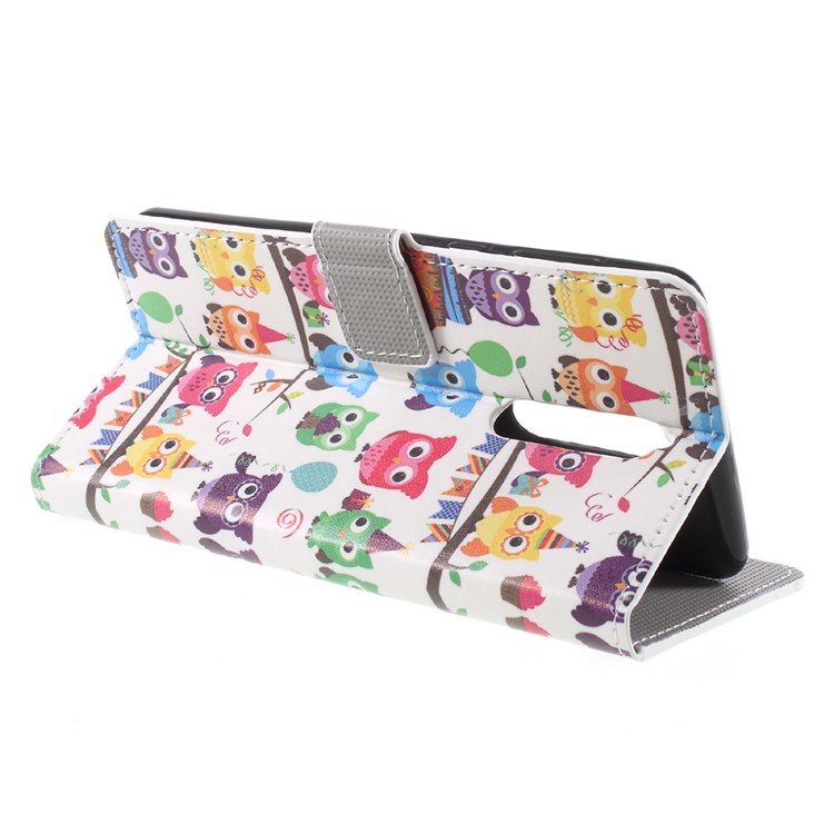 Pattern Printing PU Leather Magnetic Wallet Stand Protective Mobile Phone Shell for Nokia 8 - Owl Family-5