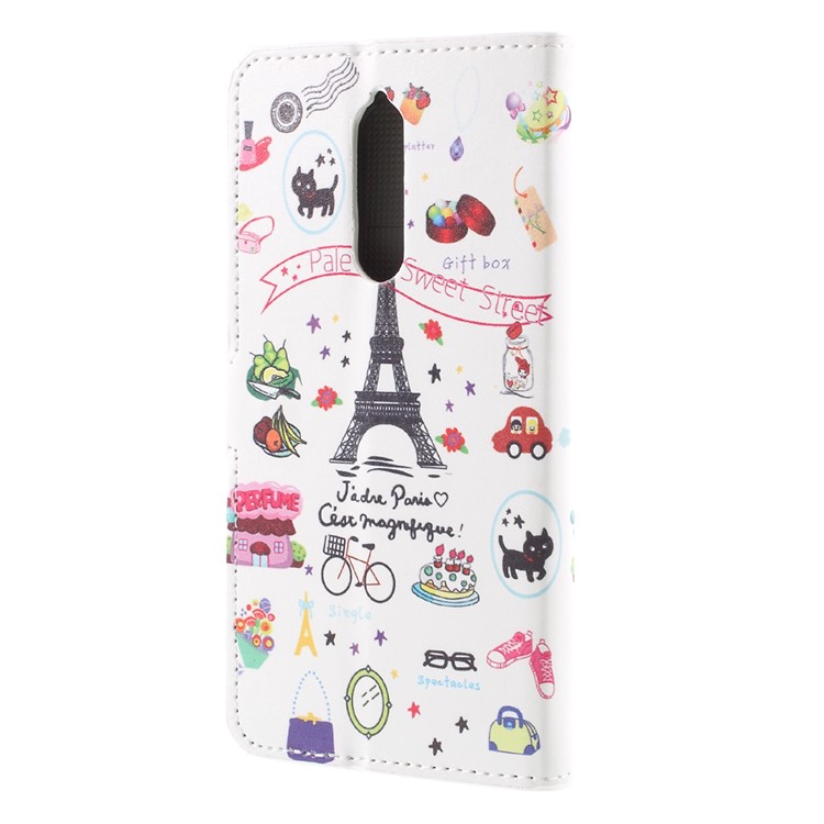 Pattern Printing PU Leather Magnetic Wallet Stand Protective Cell Phone Cover for Nokia 8 - Palettes Sweet Street-2