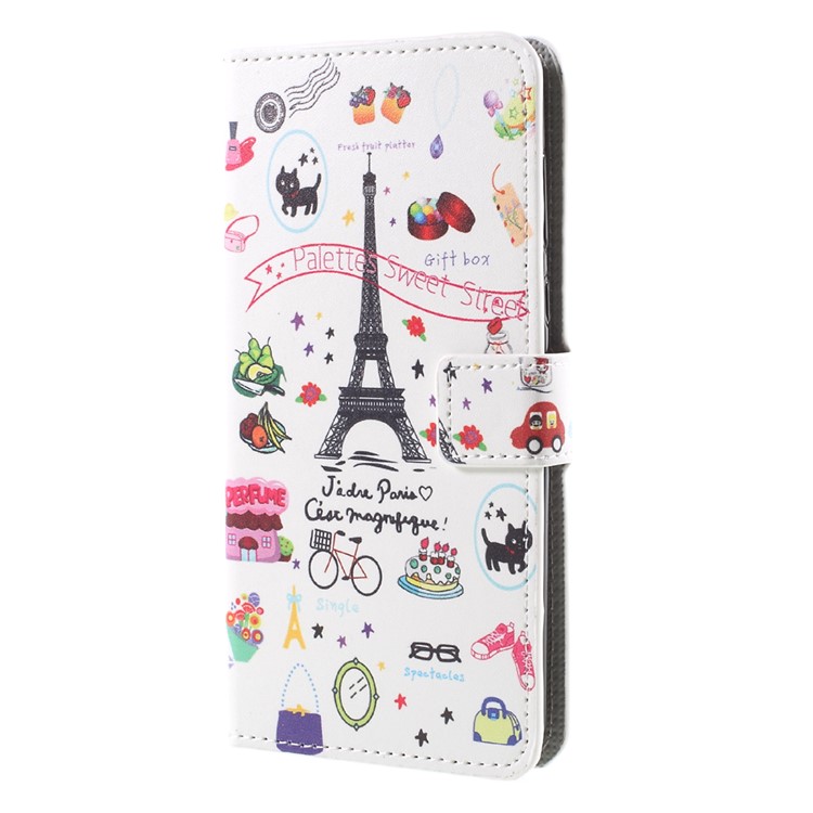 Pattern Printing PU Leather Magnetic Wallet Stand Protective Cell Phone Cover for Nokia 8 - Palettes Sweet Street-3
