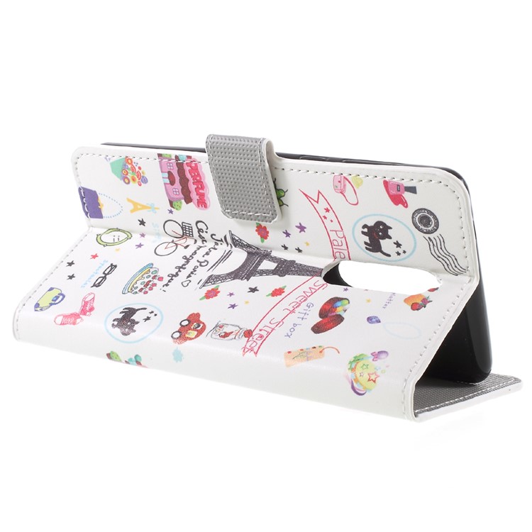 Pattern Printing PU Leather Magnetic Wallet Stand Protective Cell Phone Cover for Nokia 8 - Palettes Sweet Street-5