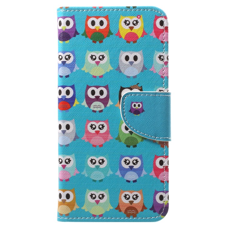 Pattern Printing Wallet Stand Leather Case for Nokia 8 - Cute Owls-2