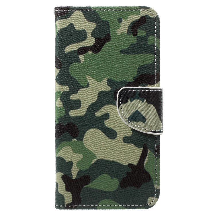 Pattern Printing Card Slots Stand Leather Magnetic Shell for Nokia 8 - Camouflage-1