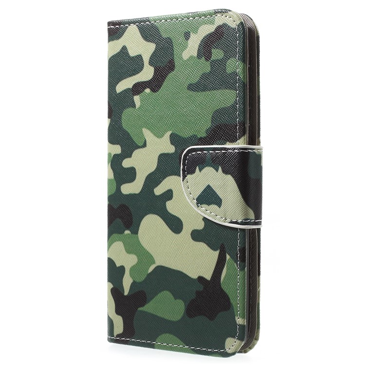 Pattern Printing Card Slots Stand Leather Magnetic Shell for Nokia 8 - Camouflage-2