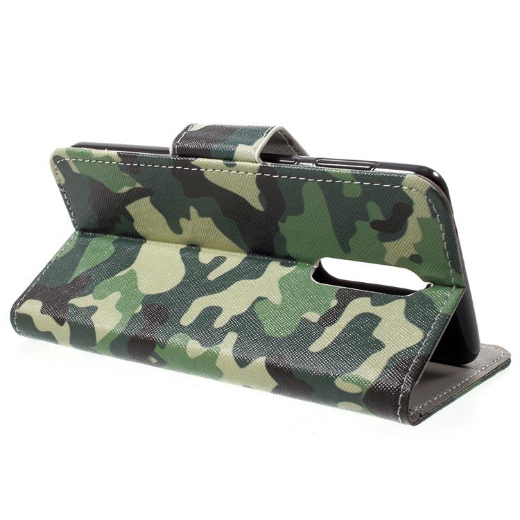 Pattern Printing Card Slots Stand Leather Magnetic Shell for Nokia 8 - Camouflage-4