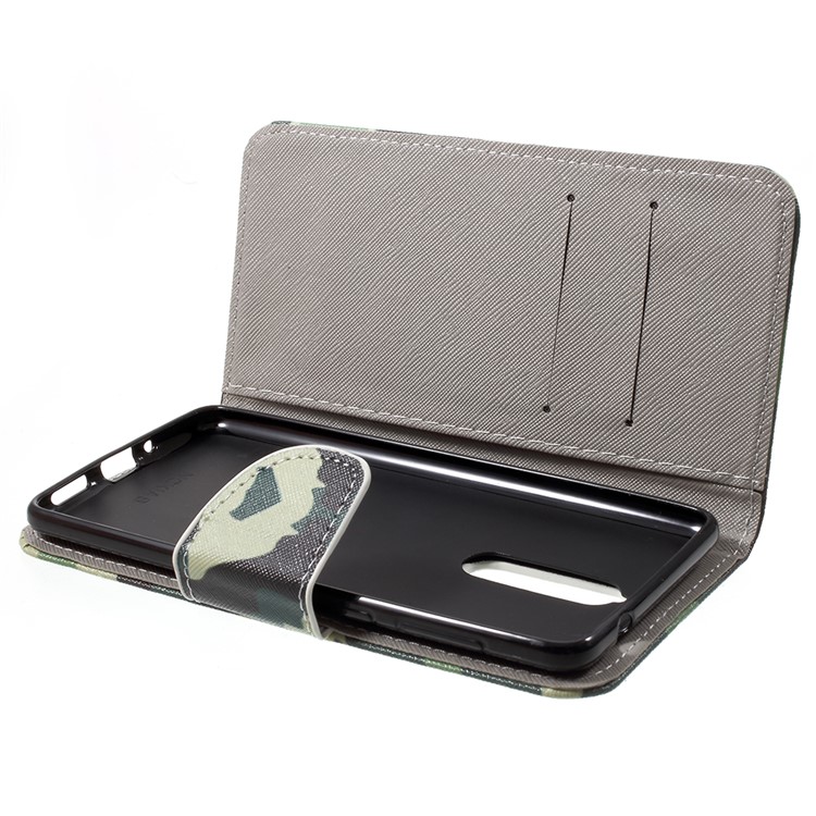Pattern Printing Card Slots Stand Leather Magnetic Shell for Nokia 8 - Camouflage-5