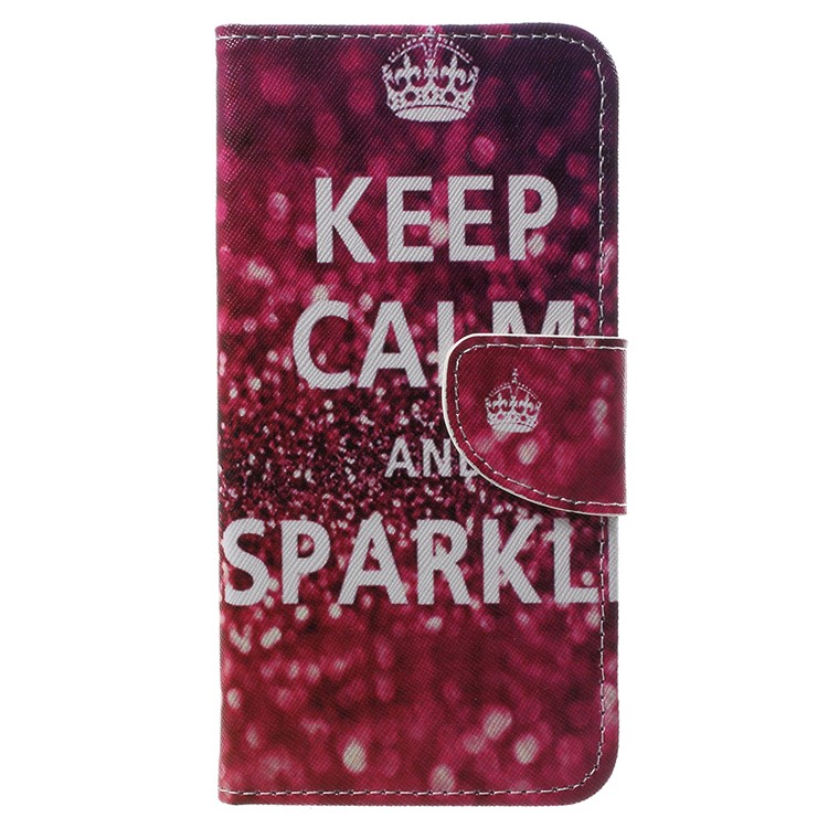 Pattern Printing Card Holder Leather Protector Mobile Phone Case with Stand for Nokia 8 - Keep Calm and Sparkle-1