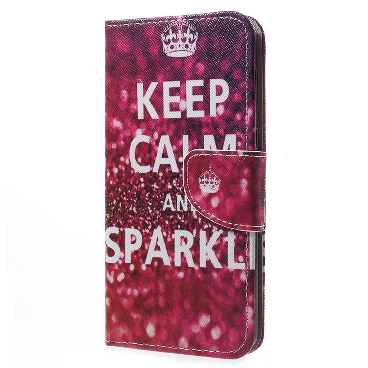 Pattern Printing Card Holder Leather Protector Mobile Phone Case with Stand for Nokia 8 - Keep Calm and Sparkle-2