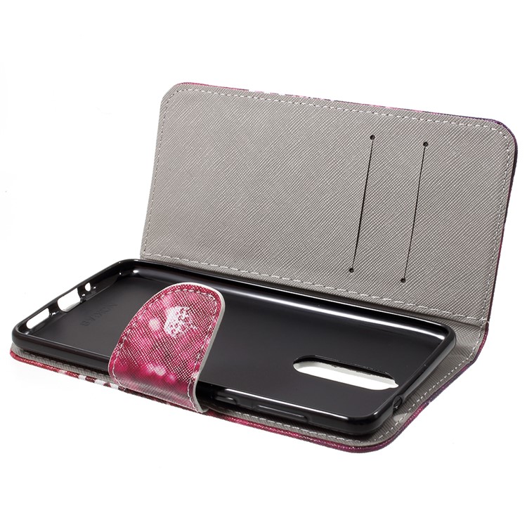 Pattern Printing Card Holder Leather Protector Mobile Phone Case with Stand for Nokia 8 - Keep Calm and Sparkle-5
