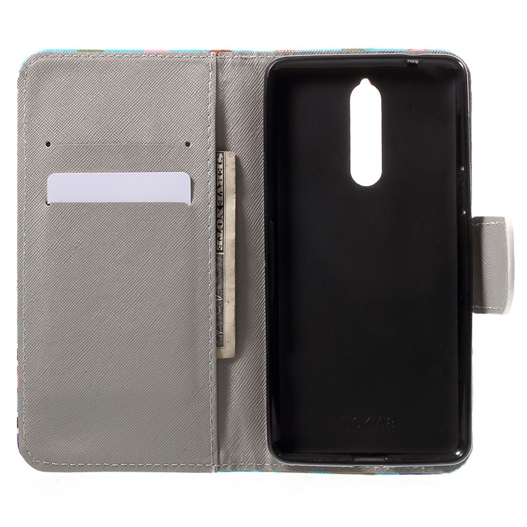 Pattern Printing PU Leather Flip Stand Cellphone Shell for Nokia 8 - Do Not Touch My Phone-6