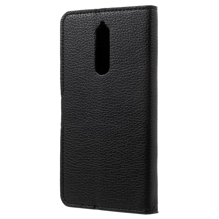 Litchi Texture Wallet Leather Stand Phone Case for Nokia 8 - Black-3