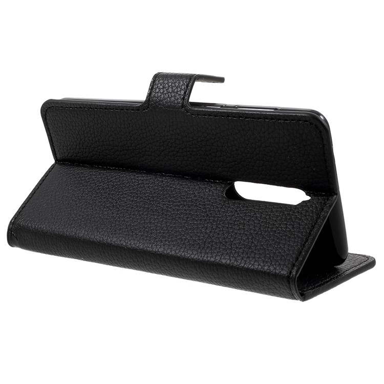 Litchi Texture Wallet Leather Stand Phone Case for Nokia 8 - Black-4