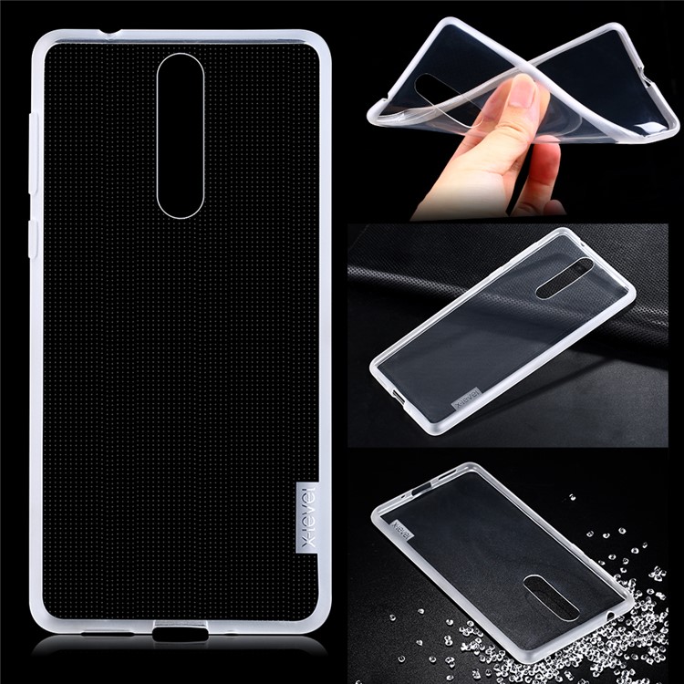 X-LEVEL for Nokia 8 Anti-skid Clear TPU Gel Case - Transparent-1