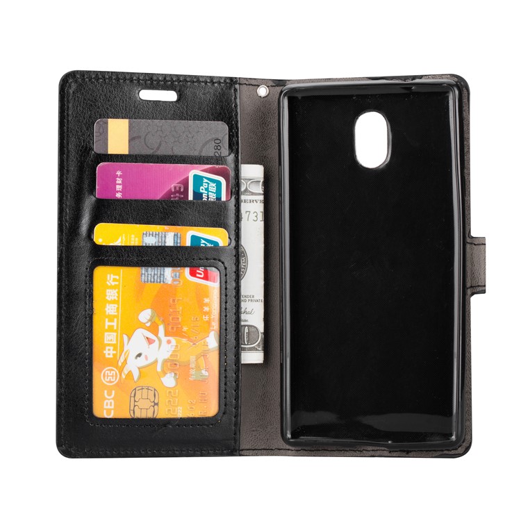 Crazy Horse Leather Wallet Case for Nokia 3 - Black-5
