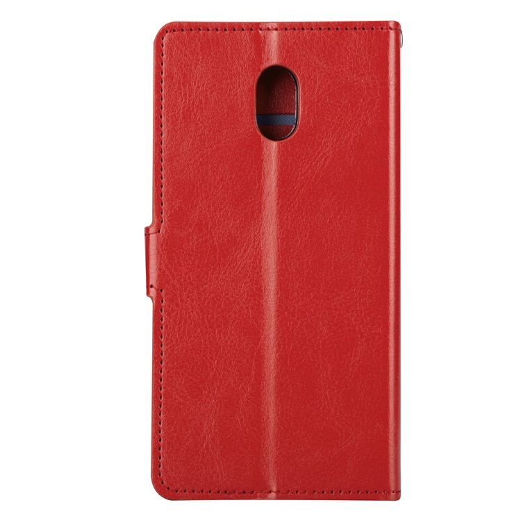 Crazy Horse Leather Card Holder Case for Nokia 3 - Red-3
