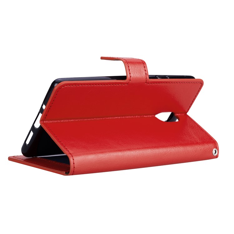 Crazy Horse Leather Card Holder Case for Nokia 3 - Red-4