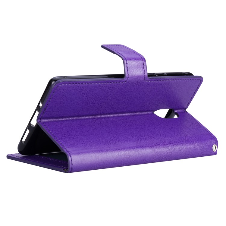 Crazy Horse Wallet Leather Stand Cover for Nokia 3 - Purple-4