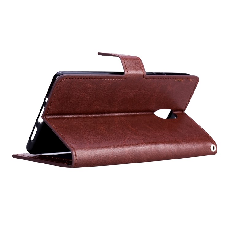 Crazy Horse PU Leather Wallet Case for Nokia 3 - Brown-4