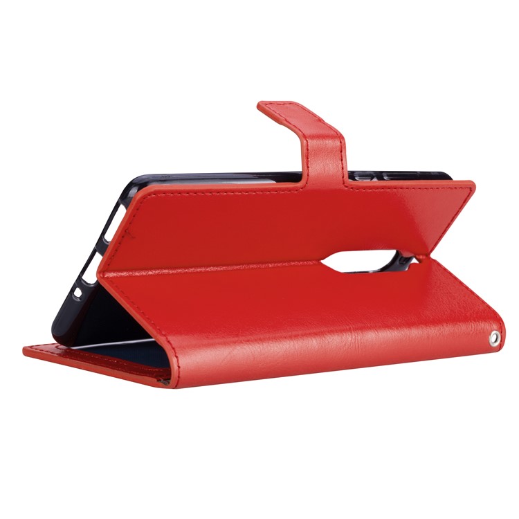 Crazy Horse Wallet Leather Magnetic Case for Nokia 5 - Red-4