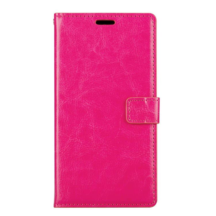 Crazy Horse Wallet Leather Cell Phone Case for Nokia 5 - Rose-2