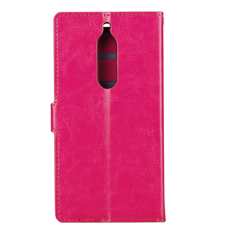 Crazy Horse Wallet Leather Cell Phone Case for Nokia 5 - Rose-3