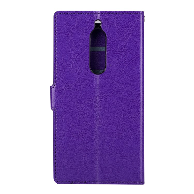 Crazy Horse Magnetic Leather Stand Case for Nokia 5 - Purple-3
