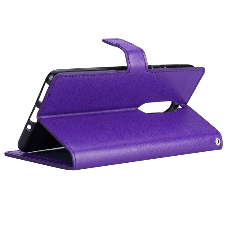 Crazy Horse Magnetic Leather Stand Case for Nokia 5 - Purple-4