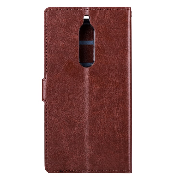Crazy Horse Magnetic Leather Stand Cover for Nokia 5 - Brown-3