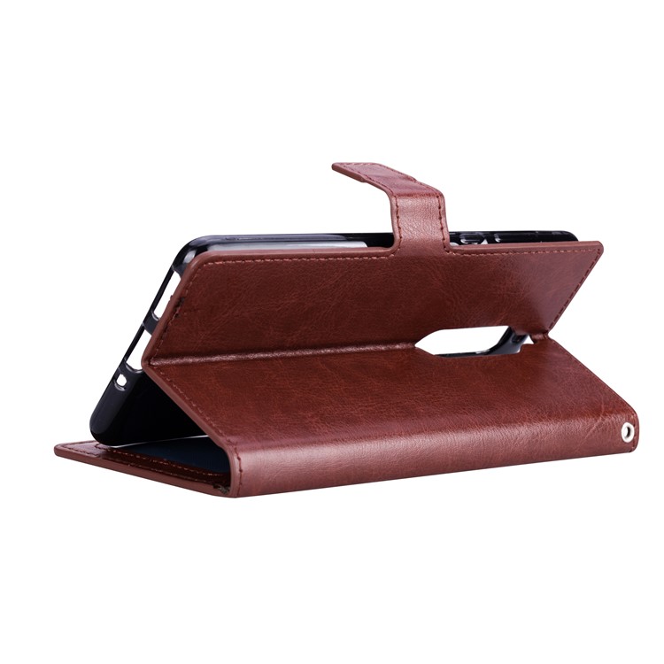 Crazy Horse Magnetic Leather Stand Cover for Nokia 5 - Brown-4