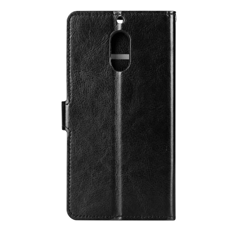 Crazy Horse Magnetic Stand Wallet Leather Cell Phone Case for Nokia 6 - Black-3