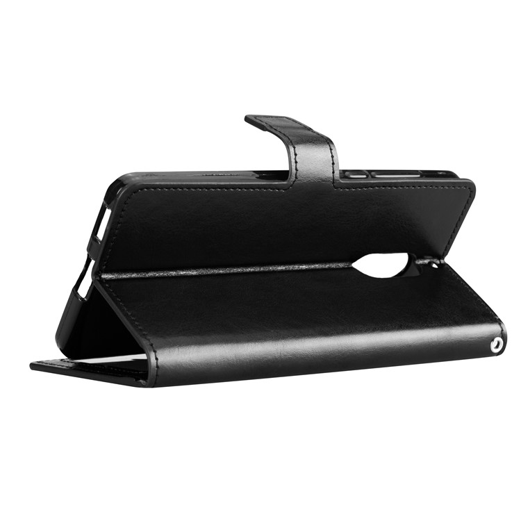 Crazy Horse Magnetic Stand Wallet Leather Cell Phone Case for Nokia 6 - Black-4