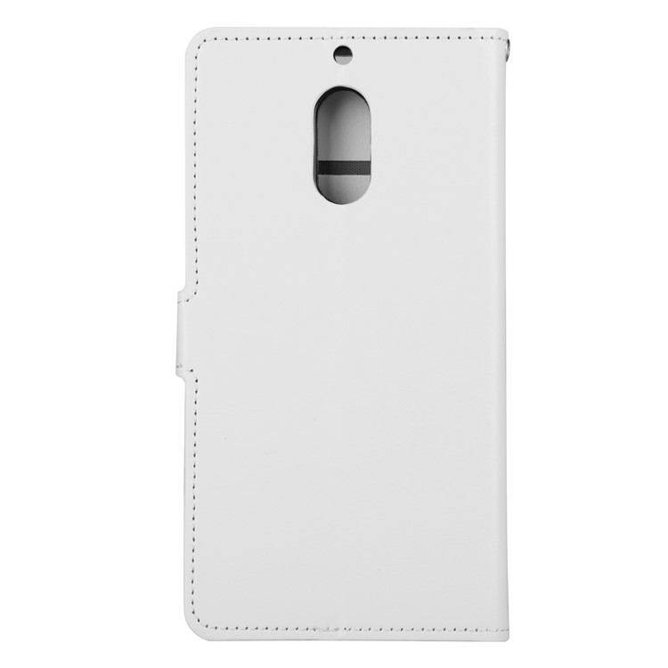 Crazy Horse Magnetic Stand Wallet Leather Cell Phone Cover for Nokia 6 - White-3
