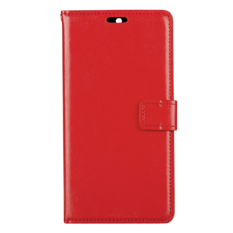 Crazy Horse Magnetic Stand Wallet Leather Cell Phone Shell for Nokia 6 - Red-2