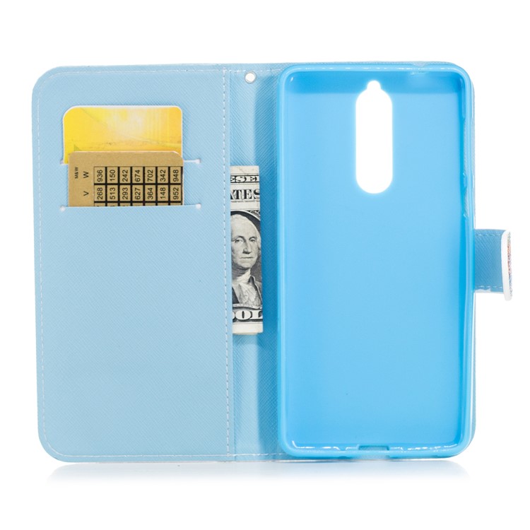 Patterned PU Leather Wallet Stand Protective Phone Shell for Nokia 8 - Mandala Pattern-5