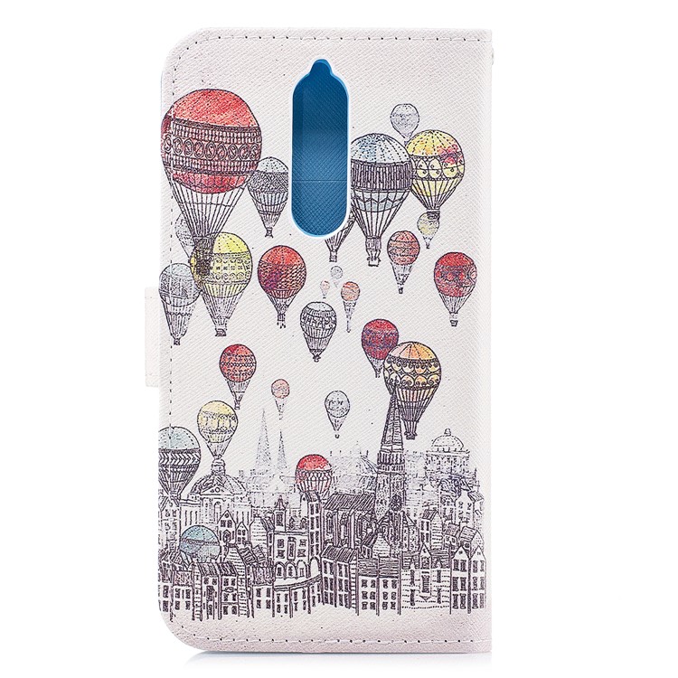 Patterned PU Leather Wallet Stand Protective Phone Cover for Nokia 8 - Hot-air Balloons-2