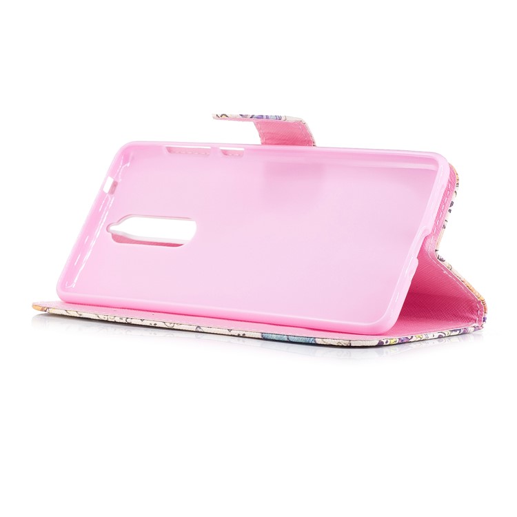 Patterned PU Leather Wallet Stand Protective Phone Casing for Nokia 8 - Smile-4