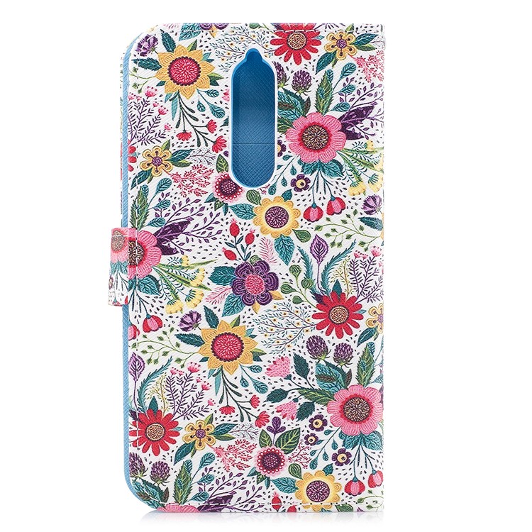 Patterned PU Leather Wallet Stand Protective Phone Shell with Magnet for Nokia 8 - Colorful Flowers-2