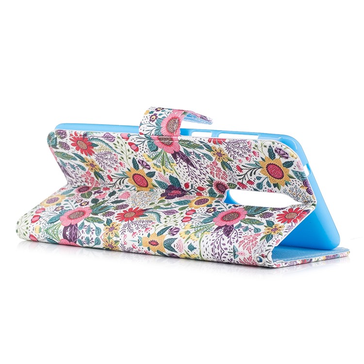 Patterned PU Leather Wallet Stand Protective Phone Shell with Magnet for Nokia 8 - Colorful Flowers-3