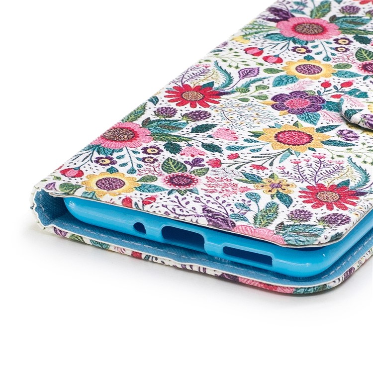 Patterned PU Leather Wallet Stand Protective Phone Shell with Magnet for Nokia 8 - Colorful Flowers-5