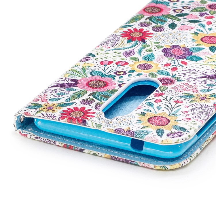 Patterned PU Leather Wallet Stand Protective Phone Shell with Magnet for Nokia 8 - Colorful Flowers-6